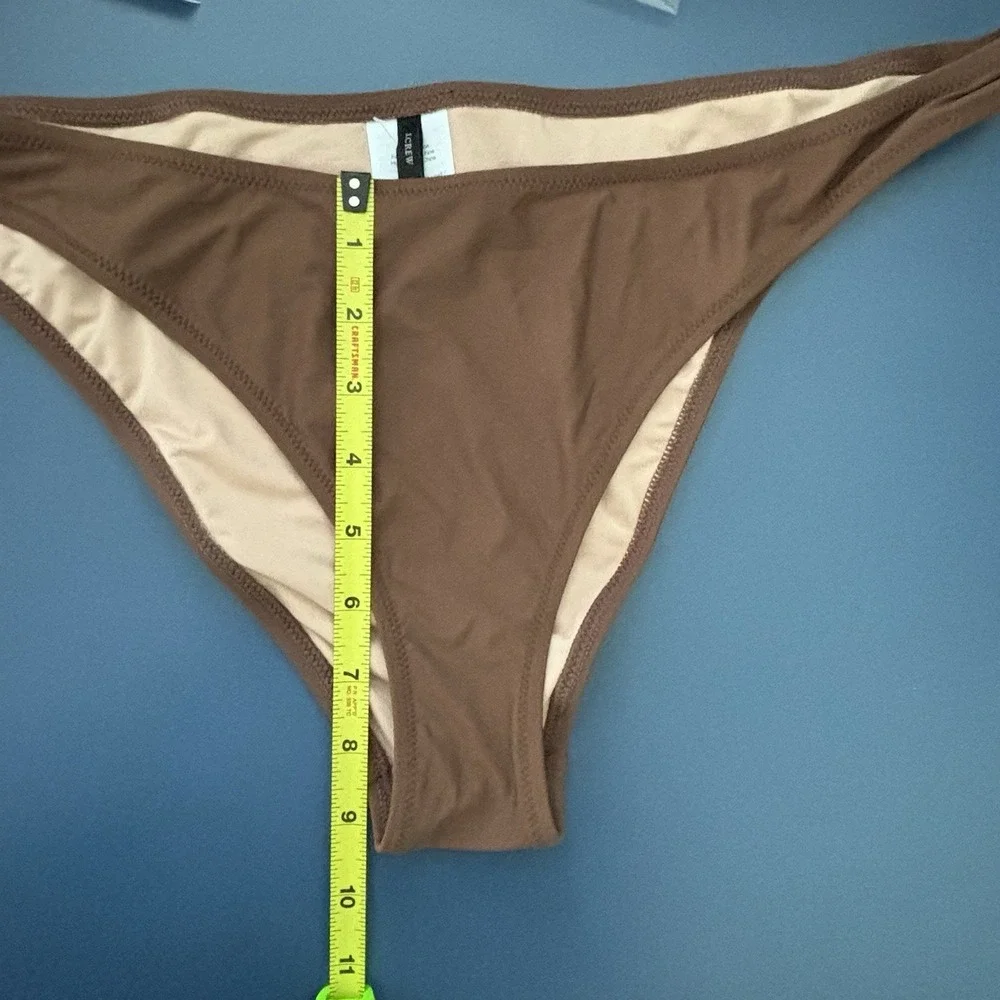 NWT J.‎ Crew Heritage 1989 high-leg bikini bottom Brown Size Large Mocha Beach